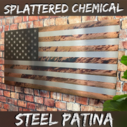 Splatter Aged Patina Steel Flag