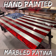 Elite Collection  / Stainless Steel Hand Marbled Patina Flag