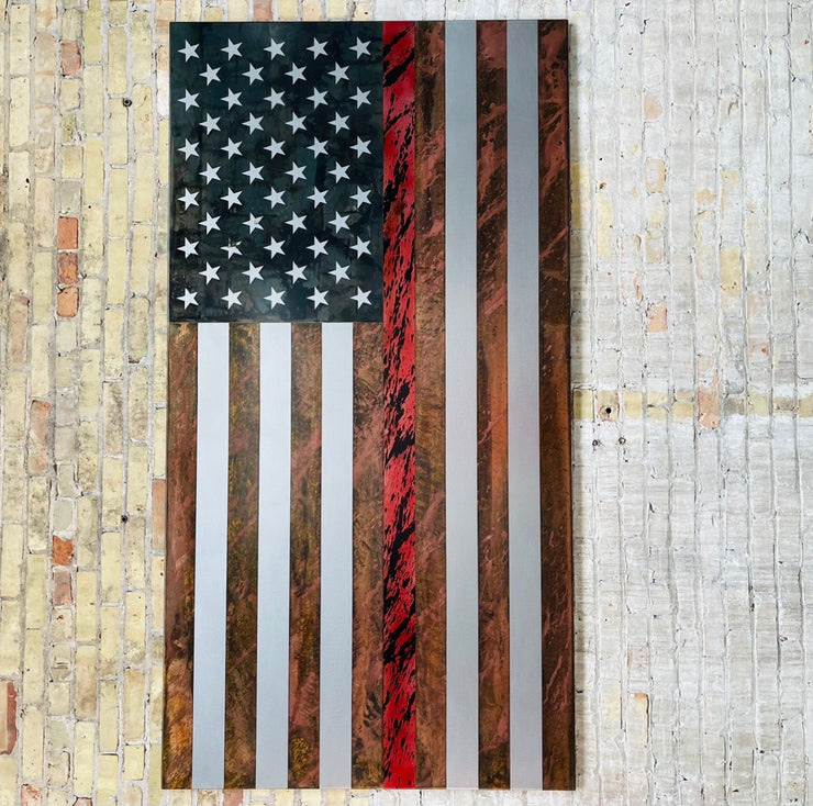 Red Line Steel Flag (fire / first responders)